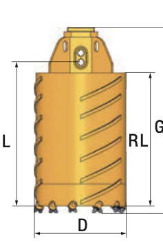 Core barrel with round shank chise